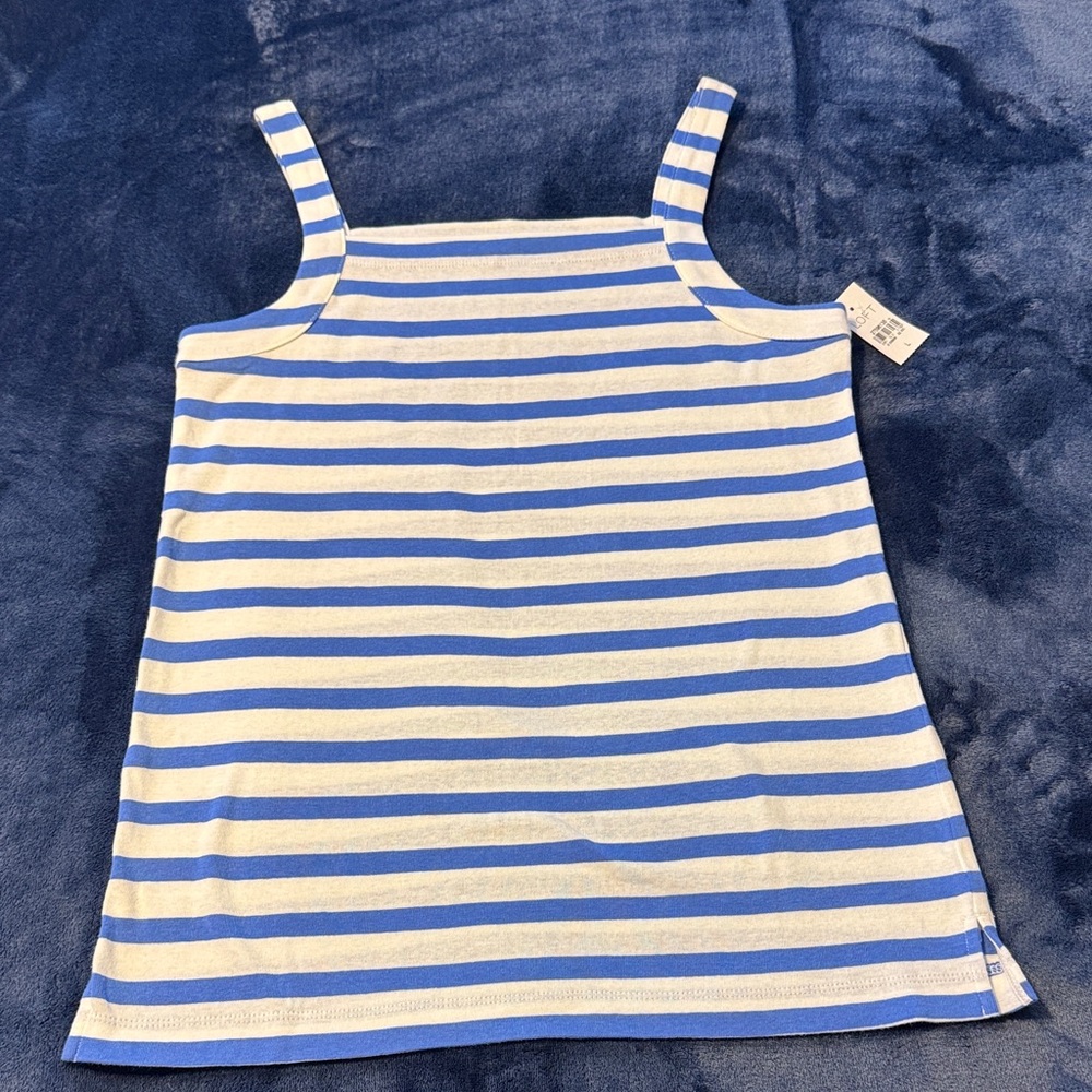 LOFT NWT Striped Blue and Cream Camisole